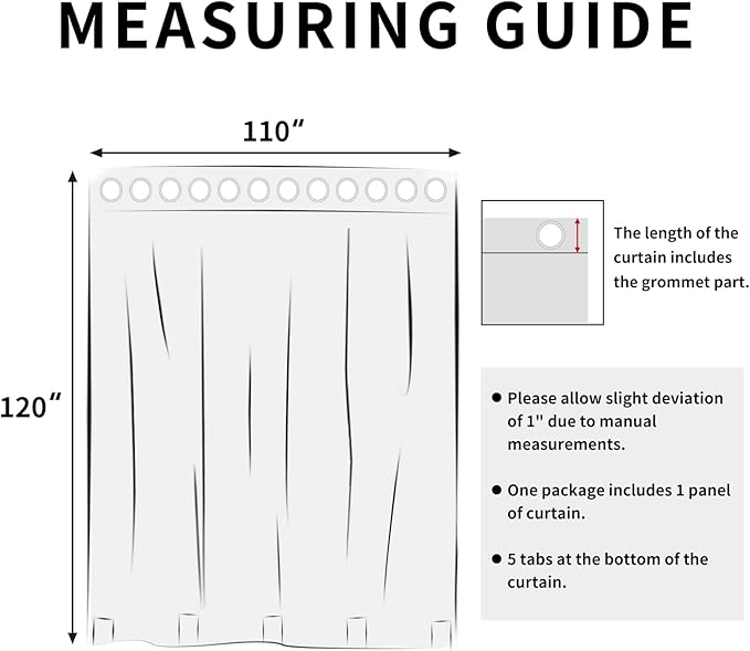 Easy-Going Linen Look Outdoor Curtains Waterproof Windproof Porch Curtains, Soft Thicken Outdoor Privacy Curtains for Patio, Gazebo, Grommet Top and Tab Bottom Drape, 1 Panel, 110x120 inch, Grey