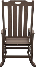 Oversized Rocking Chair Set of 4, Outdoor Rocking Chair for Adults, All Weather Resistant Porch Rocker for Lawn Garden, Brown