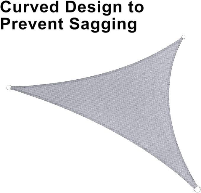 LOVE STORY 10' x 10' x 10' Triangle Silver Grey Sun Shade Sail Canopy UV Block for Outdoor Patio Garden Backyard