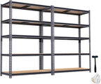 Garage Storage Shelves 2PCS, 60'' H Shelving Units and Storage, 2400 LBS Heavy Duty Shelving, Metal Garage Shelves for for Basement, Warehouse, Pantry, Closet, Kitchen 12" x 28'' x 60''