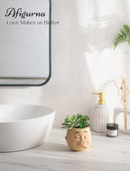 Funny Bathroom Planter Decor: Quirky Holding Nose Plant Pot Indoor for Bathroom Counter - Succulent Pot with Drainage - Unique Face Planter for Guest Bath room Counter Shelf Toilet Decoration