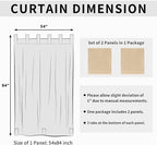 Easy-Going Outdoor Patio Curtains Detachable Tab Top Windproof Weatherproof Curtain for Cabana, Porch, Pergola and Gazebo, Tab Bottom Drape, 2 Panels, 54W x 84L inch, Beige