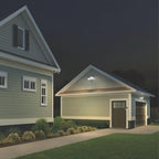 Lithonia Lighting HomeGuard 2-Light LED Outdoor Flood Lights, Outdoor LED Lights, Dusk to Dawn Sensor, Adjustable Lumens, 4000K Cool White, Round Heads, White (HGX LED 2RH ALO 40K 120 PE WH M2)