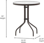 Flash Furniture Bellamy 23.75'' Round Tempered Glass Metal Table, Bronze