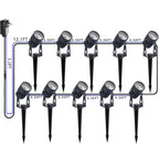 Smart RGB Low Voltage LED Spotlights, APP & Remote Control,Synchronous Dimming Lighting System, IP65 Waterproof,16 Million Colors for Outdoor Landscape,Yard,Garden,Holiday Decoration (10 Pack)