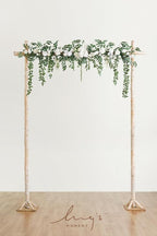 Artificial Flower Garland 6.5 Ft Sage and White Silk Arch Swag