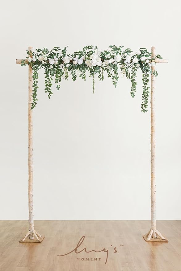 Artificial Flower Garland 6.5 Ft Sage and White Silk Arch Swag