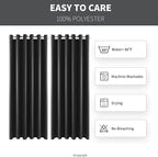 Waterproof Outdoor Curtain W84 x L120 - Grommet Top Sunlight Blocking Window Treatment Drapes Blackout Curtains for Home Bedroom Living Room Patio Pergola Cabana Gazebo (Dark Gray, 2 Panels)