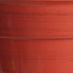 Garden Elements Indoor/Outdoor Glazed Brushed Happy Plastic Planter, Large, Earth Red, 15"