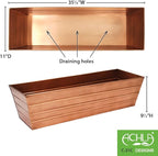 Achla Designs C-21C Plated Flower Box, Window Flowerbox Planter, Large, Copper