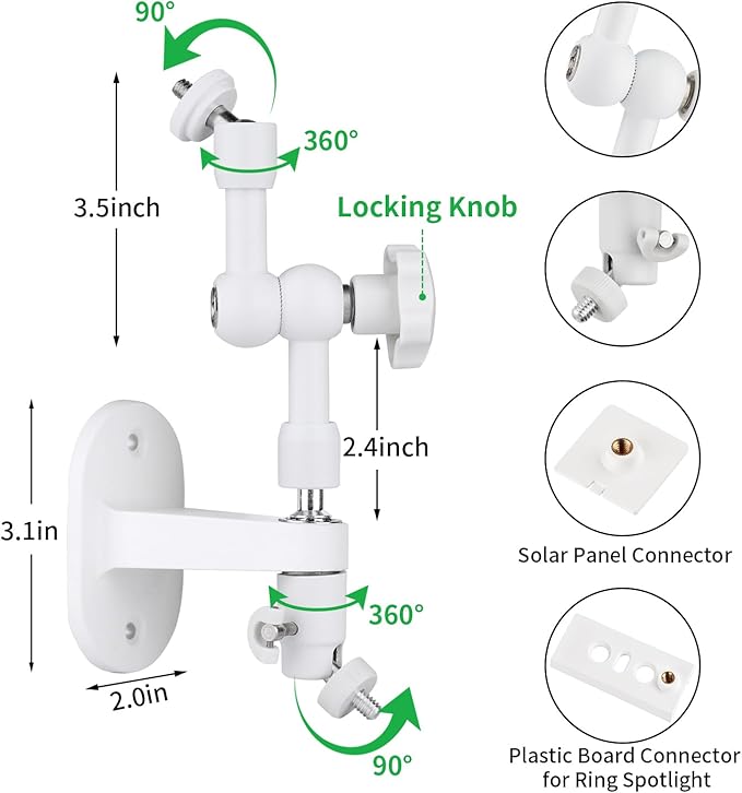 ALERTCAM 2-in-1 Wall Mount for Solar Panel, Stick Up Cam Battery, Spotlight Cam and Spotlight Cam Plus/Pro(Battery), Adjustable Angle to Get Maximum Sunlight for Your Solar Panel