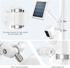 2-in-1 Pole Mounting Bracket for Ring Stick Up Cam Pro Solar Panel and Battery Outdoor Mount Accessorie, Also Compatible with Wyze, Arlo, Eufy, Blink Camera (White)