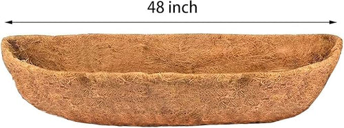 2pcs 48" Garden Coconut Planter Liners Preformed Window Box Liners Natural Trough Coco Liner Coir Mats (48 inch)