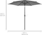 Best Choice Products 10ft Outdoor Table Compatible Steel Polyester Market Patio Umbrella w/Crank and Easy Push Button Tilt