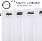 PureFit Outdoor Curtains for Patio Waterproof Weatherproof, UV and Fade Resistant Outside Curtains for Gazebo, Front Porch, Pergola, Sun Blocking Privacy Curtain, 100W x 84L inch, 1 Panel, White