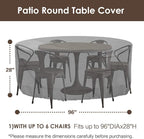 Vailge Round Patio Furniture Covers, 100% Waterproof Outdoor Table Chair Set - Image 2