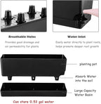 Self Watering Pots for Indoor Plants 17 Inches Window Boxes Planters Rectangular Flower Pots Rectangle Herb Pots Large Plant Pots with Drainage Holes and Saucers Windowsill Planter (4, Black)