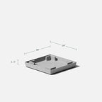 Veradek Nobleton Indoor/Outdoor Wide Square Planter (Light Grey, 18 inch - 2 Pack with 2 Saucer Trays)