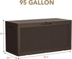 Devoko 95 Gallon Deck Box Large Resin Outdoor Storage Box, Waterproof and UV - Image 6