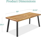 Best Choice Products 6-Person Indoor Outdoor Acacia Wood Dining Table, Picnic Table w/Powder-Coated Steel, 350 Pound Capacity Legs - Natural