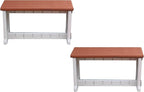 Bench, Redwood Top with Warm Grey Sides, 2 Pack - Proudly Made in The USA, Click and Lock Hardware-Free Assembly, Durable and Stylish Outdoor Seating