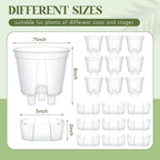 Self Watering Pots for Indoor Plants with Deep Reservoir and High Drainage Holes for Outdoor Plants and Flowers, Bare Root Planter(7.09'',Clear,9 Pcs)