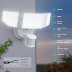 85W LED Security Lights Motion Sensor Light Outdoor, 8500LM Dusk to Dawn, IP65 Waterproof, 6500K, 3 Head Motion Detected Flood Light, Floodlight for Outside, Garage, Yard, Porch (White)