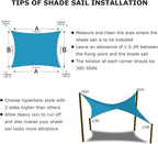 KANAGAWA 18'X20' Turquoise Mix Custom Size Sun Shade Sail Rectangle UV Block Canopy Cover for Patio Backyard Lawn Garden Outdoor (Customized Available)