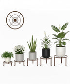 5 Pack Plant Stand Indoor Outdoor, Flower Pot Stand Plant Rack for Home Courtyard Gardens, Round Metal Corner Plant Stand for Flower Holder for Multiple Plants