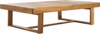 SAFAVIEH Outdoor Collection Duncan Natural Brown Slatted Top Solid Wood Coffee Table