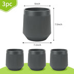 Plant Pots，Set of 3 Plastic Pots for Indoor Plants,Flower Pots Outdoor Planters with Drainage Hole and Seamless Saucer,Gray