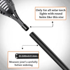 Flame Lamp Extension, Ground Stake and Joint Connector Kit to Make Solar Flashlight Torch Taller, 6 Sets