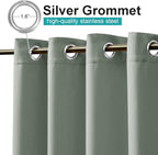NICETOWN 2 Panels Sage Green Blackout Outdoor Curtains for Patio Waterproof, Rustproof Grommet Room Darkening Thermal Insulated Window Treatments for Front Porch & Canvas, W52 x L72