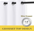 NICETOWN Room Divider Curtain 132 Inches Long, Wide Blackout Sliding Door Curtain for Bedroom, Room Darkening Privacy Window Curtain for Patio Door (1 Panel Set, White, 80 x 132 Inch)