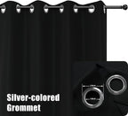 BONZER Outdoor Curtains for Patio Water Resistant Heavy Privacy Light Filtering Grommet Outside Curtains for Porch, Pergola, Gazebo, 1 Panel, 54W x 84L inch, Black