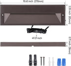 LEONLITE 12-Pack 10.6 Inch 5CCT LED Low Voltage Step Lights, 12–24V AC/DC 6W Surface Mount Ultra-Slim Landscape Stair Lights, IP65 Aluminum Outdoor Lighting for Decks, Hardscapes, Oil Rubbed Bronze