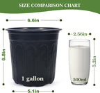 100Pcs 1 Gallon Black Nursery Pots, Soft Plastic Seedling Plant Pot with Holes, Garden Flower Seedling Pot for Indoor/Outdoor Use, Small to Medium Size