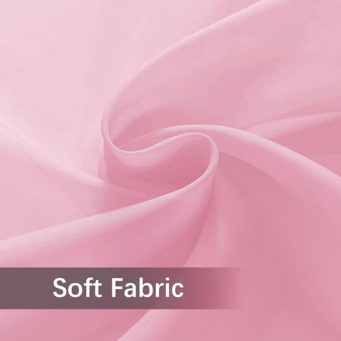 SpaceDresser Waterproof Outdoor Sheer Curtains for Patio - 4 Panels Rod Pocket Indoor Voile Sheer Curtain for Living Room,52W x 120L inch,Light Pink