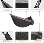 Camping Hammock, Super Lightweight Portable Parachute Hammock with Two Tree Straps Single or Double Nylon Travel Tree Hammocks for Camping Backpacking Hiking