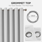 Joydeco Blackout Patio Sliding Door Curtains 84 Inches Long, Grommet Privacy Room Divider Curtains, Extra Wide Thermal Blackout Drapes for Bedroom Living Room (Greyish White, 70Wx84L, 1 Panel)