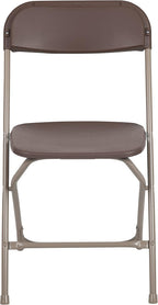 Flash Furniture Hercules Series Plastic Folding Chair - Brown - 4 Pack 650LB Weight Capacity Comfortable Event Chair-Lightweight Folding Chair