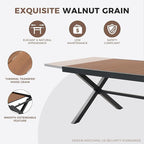 Grand patio 7-Piece Outdoor Dining Set, 6 Leather-Look Wicker Swivel Patio Chairs & 1 Extendable Rectangular Dining Table, Brown