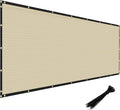 Windscreen4less Privacy Fence Screen Heavy Duty Windscreen Fencing Mesh Fabric Shade Net Cover with Brass Grommtes for Outdoor Wall Garden Yard Pool Deck, 6'x197' Beige