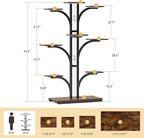 ikkle Plant Stand Indoor with Grow Lights, 64" Tall Plant Shelf, 9 Tiered Corner Plant Shelves for Indoor Plants Multiple, Large Flower Display Holder, Tree-Shaped Plant Rack for Home, Living Room, Patio Decor