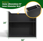 Black Steel Metallic Heavy Planter 30" x 12" x 24" for Outdoor Plants Metal Long Outdoor Planter Spliced Flower Box with Partitions for Outside,Indoor,Garden (Black, 30 * 12 * 24)