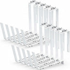 Layhit 10 Pcs Adjustable Planter Box Brackets Universal Heavy Duty Flower Box Brackets Window Iron Railing Planter Holder for Balcony Fence Pergola Patio Garden Windowsill, 6-12.5 Inch(White)