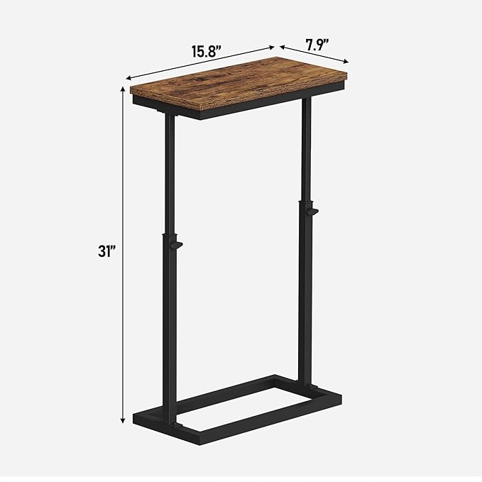 TUTOTAK End Table, Side Table, Tall Couch Table, Sofa Table, Living Room, Bed Room, Brown TB01BB083