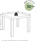 Furinno Classic Living Room Table Set of 3, Modern Rectangle Coffee Table with 2 Side Tables, End Tables, 1.65 Inch Thick Tabletop for Living Room, Home Office, White