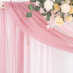 Outdoor Curtains Sheer Chiffon Arch Drapes 2 Panels Dusty Rose