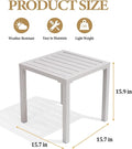 Side Tables Set of 2, Brown Aluminum Square Outdoor End Tables